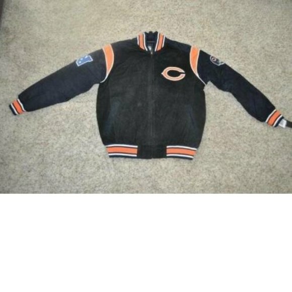 Mens Chicago Bears Varsity Jacket Small G-III NFL Fielders Football Leather - Picture 3 of 7